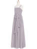 Gray Pleated Chiffon Maxi Junior Bridesmaid Dress